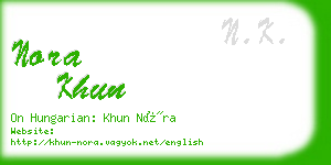 nora khun business card